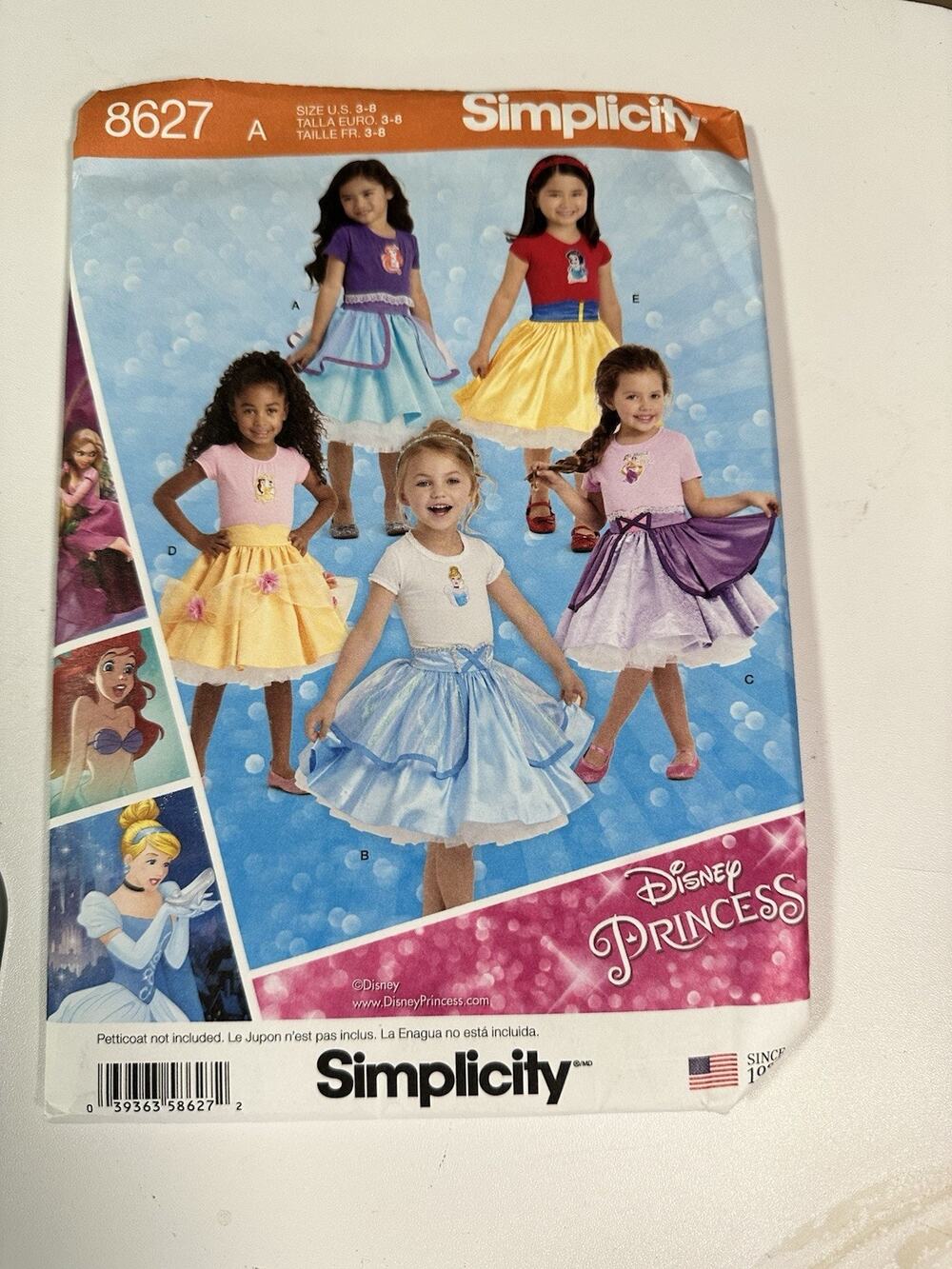 Uncut Disney Princess Sewing Pattern Simplicity 8627 costume